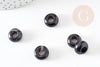 Perle Rondelle donut agate naturelle noire 14mm,rondelle pierre pour création bijoux x2 (G9209)