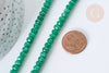 Perle Rondelle jade teinté facettée vert foncé 6x4mm, pierre, le fil de 39cm( G7887)