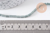 Perle Tube verre mat métallisé, des perles originales pour créer des bijoux fantaisie DIY, 5x3mm, x1 fil 49.9cm, (G5035)