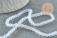 Perle abacus jade blanc, perle jade,pierre, pierre, jade facette,4x2mm,fil 35cm, x1 (G3630)