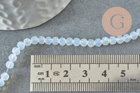 Perle abacus jade blanc, perle jade,pierre, pierre, jade facette,4x2mm,fil 35cm, x1 (G3630)