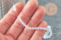 Perle abacus jade blanc, perle jade,pierre, pierre, jade facette,4x2mm,fil 35cm, x1 (G3630)
