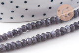 Perle abacus jade gris, fourniture créative, perle jade, pierre naturelle, jade naturel, pierre, facette, jade, 4x2mm, fil 34.5 cm (G6890)