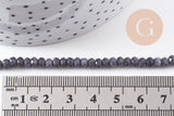 Perle abacus jade gris, fourniture créative, perle jade, pierre naturelle, jade naturel, pierre, facette, jade, 4x2mm, fil 34.5 cm (G6890)