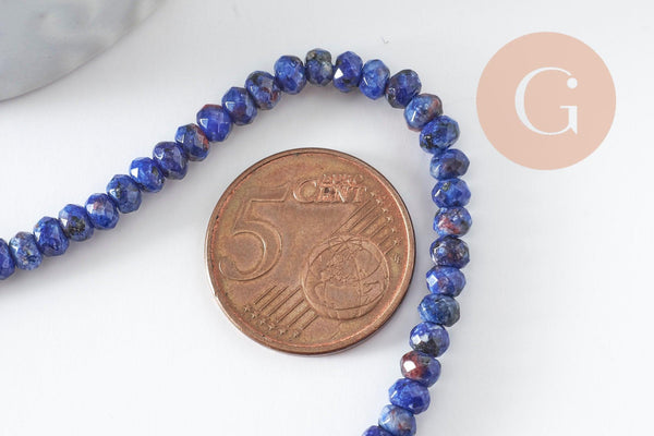 Perle abacus jade naturel bleu marbré 4x2mm,fil de 35 cm, x1 (G3227)