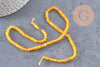 Perle abacus jade naturel teinté jaune facetté 4x2mm, x1 fil 36cm (G1710)