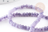 Perle abacus jade naturel violet facette 4x2mm, x1 fil 35cm (G4711)