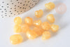 Perle acrylique pépite jaune clair imitation pierre 10~18mm, création bijou plastique, x 20 grammes G7960