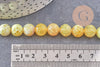 Perle agate feu rayée jaune, pierre naturelle, perle pierre ronde, 10mm, fil de 39cm, x1 (G2649)