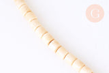Perle agate heishi tube jaune, perle agate naturelle, pierre naturelle, 4mm, fil de 40cm, x1 (G5823)