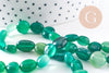 Perle agate nuggets verte, perle agate pierre naturelle,perle pour bijou pierre,10-15mm,fil de 40cm (G3803)