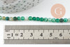 Perle agate verte facettée 4mm, perle agate,perle pierre naturelle,agate naturelle,perle facette,4mm,fil de 90 perles, x1 (G4477)