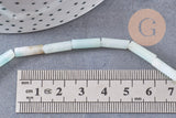 Perle amazonite naturelle 13mm tube, perle pierre x1 fil de 40cm (G5204)