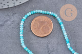 Perle amazonite naturelle abacus en pierre naturelle 3x2mm, x1 fil de 40cm (G5218)