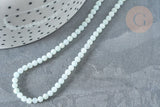 Perle amazonite naturelle ronde bleu-vert 3mm, pierre naturelle, fil de 41cm x1 (G7395)
