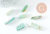 Perle amazonite turquoise naturel rectangle,pierre naturelle, litotherapie, Chips amazonite,17~53mm, X2 (G5194)