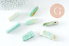 Perle amazonite turquoise naturel rectangle,pierre naturelle, litotherapie, Chips amazonite,17~53mm, X2 (G5194)