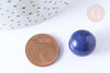 Perle boule lapis lazuli naturel 16mm, lapis naturel roulé, séance lithothérapie, x1 (G7896)