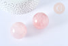Perle boule quartz rose naturel 16mm, quartz rose roulé, séance lithothérapie, x1 (G7837)