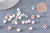 Perle carré Lettre Alphabet plastique blanc lettre multicolore,création bracelet,6mm, x10Gr (G3799)