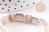 Perle carré agate grise naturelle 8-8.5mm,bijou pierre naturelle,agate naturel,perle pierre,x1 fil de 20-25 perles (G5878)