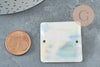 Perle carrée nacre blanche naturelle, nacre naturelle coquillage blanc, 34mm, x2 (G1056)