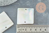 Perle carrée nacre blanche naturelle, nacre naturelle coquillage blanc, 34mm, x2 (G1056)
