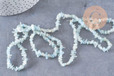 Perle chips aigue-marine naturelle 12mm, x1 fil de 80cm (G1324)
