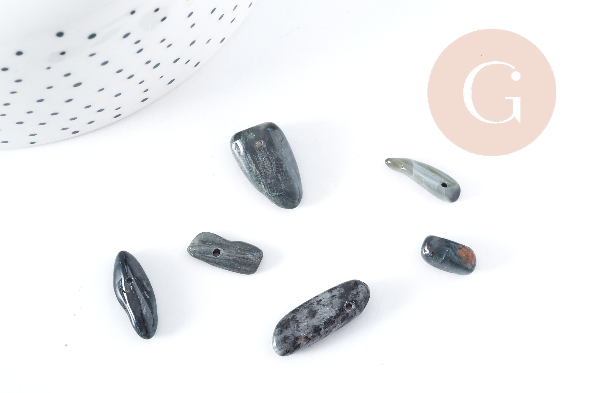 Perle chips ovale labradorite naturelle 5-33mm, x10 perles (G8284)
