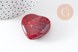 Perle coeur XXL acrylique imitation pierre 35x37mm, x1 (G10570)