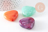 Perle coeur XXL acrylique imitation pierre 35x37mm, x1 (G10570)