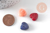 Perle coeur acrylique imitation pierre multicolore 14mm, x10 (G10990)