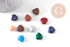 Perle coeur acrylique imitation pierre multicolore 14mm, x10 (G10990) VALIDE GOOD