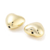 Perle coeur bombé plastique doré 13x15mm, x10 VALIDE