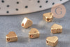 Perle coeur laiton doré 18carats 7mm, x10 (G0033)