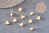 Perle coeur laiton doré 18carats 7mm, x10 (G0033)