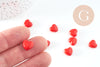 Perle coeur plastique rouge 10mm, x20 (G3491)