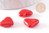 Perle coeur plastique rouge 12mm, x5 (G10405)