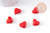 Perle coeur plastique rouge 12mm, x5 (G10405)