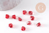 Perle coeur verre rouge 6mm, x10 (G10341)