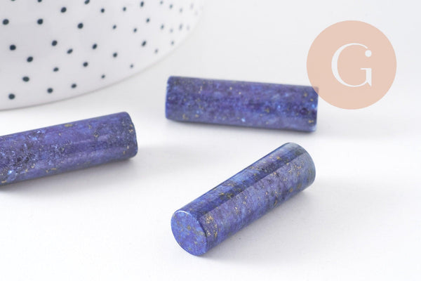 Perle colonne lapis Lazulis, pendentif pierre,pierre naturelle,lapis naturel, pierre rectangle,35mm, X1 (G2061)