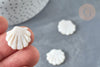 Perle coquillage nacre blanche naturelle 19,5mm, bijoux nacre, x2 G7379