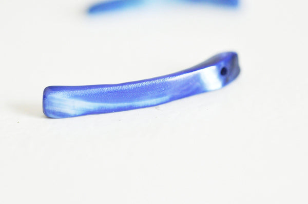 Perle coquillage naturel nacre bleue,dent coquillage,nacre teintée,coquillage naturel,perle coquillage,20-38mm, X20 (G9738)