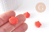 Perle coquillage résine rose imitation corail 16mm, x5 (G10343)