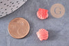 Perle coquillage résine rose,perle imitation corail 11.5mm, x5 (G5000)