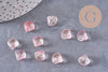 Perle coquillage verre transparent rose clair, perles verre tchèque, perle coquille, verre rose,10.5mm, x10 perles (G5438)