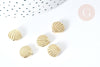 Perle coquillage zamac doré 14K 13.5mm ,fournitures créatives sans nickel, x5 G4219