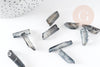 Perle cristal de roche naturel gris, pierre naturelle brute, 14-30mm, x10 (G3148)