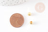 Perle cube laiton doré 4x4mm, perles dorées, création bijoux, perles intercalaires, x10 G6609