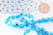 Perle disque Mauvais Oeil Grecque verre bleu,perle verre,perle chance, perle artisanale verre,perle chance, 6mm, le fil, x1 (G2626)